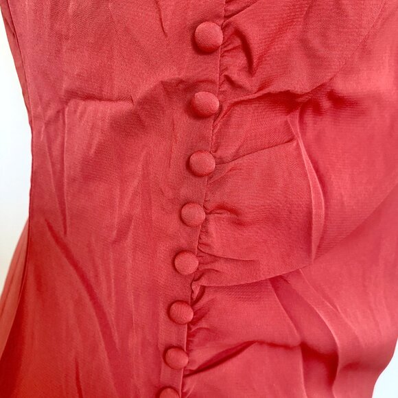 🌶️ NWT - Solid Ruched Side Split Midi Dress - Hot Red 🌶️ - Picture 11 of 13